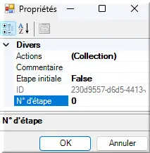 Propriétés d'étape
